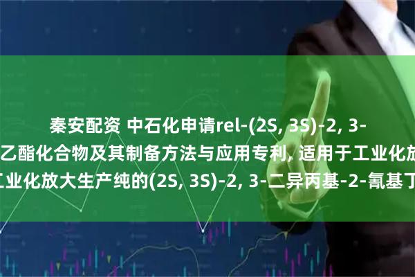 秦安配资 中石化申请rel‐(2S, 3S)‐2, 3‐二异丙基‐2‐氰基丁二酸二乙酯化合物及其制备方法与应用专利, 适用于工业化放大生产纯的(2S, 3S)‐2, 3‐二异丙基‐2‐氰基丁二酸二乙酯