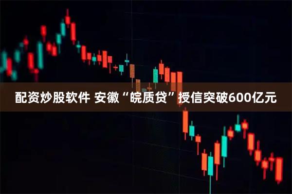 配资炒股软件 安徽“皖质贷”授信突破600亿元