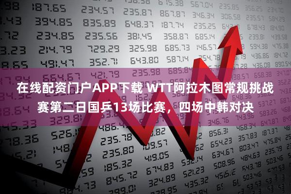 在线配资门户APP下载 WTT阿拉木图常规挑战赛第二日国乒13场比赛，四场中韩对决