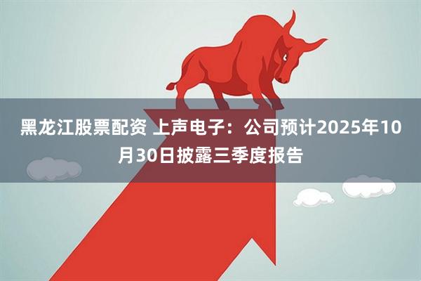 黑龙江股票配资 上声电子：公司预计2025年10月30日披露三季度报告